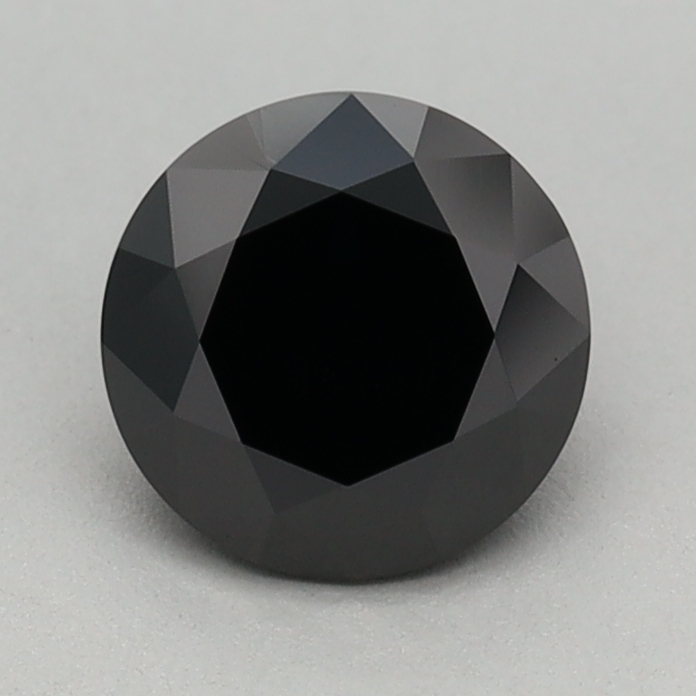 0.74 carat Fancy Black Round lab grown diamond, VVS2, IGI certified