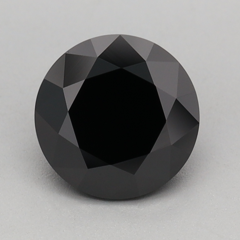 0.92 carat Fancy Black Round lab grown diamond, VVS2, IGI certified