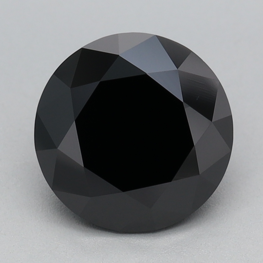 1.55 carat Fancy Black Round lab grown diamond, VVS2, IGI certified