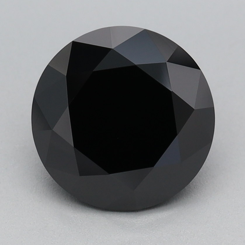 1.54 carat Fancy Black Round lab grown diamond, VVS2, IGI certified
