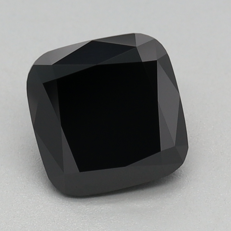 0.94 carat Fancy Black Cushion lab grown diamond, VVS2, IGI certified
