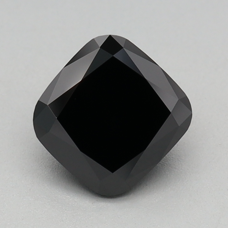 0.75 carat Fancy Black Cushion lab grown diamond, VVS2, IGI certified