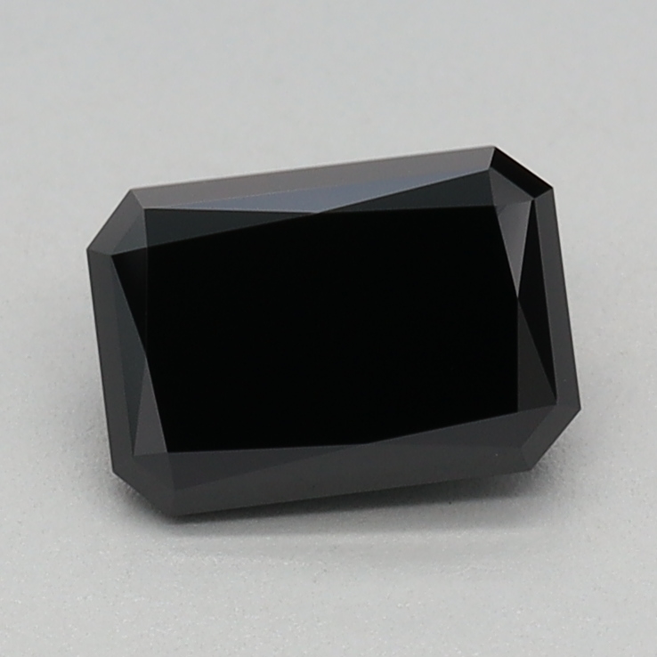 0.72 carat Fancy Black Radiant Cut lab grown diamond, VVS2, IGI certified