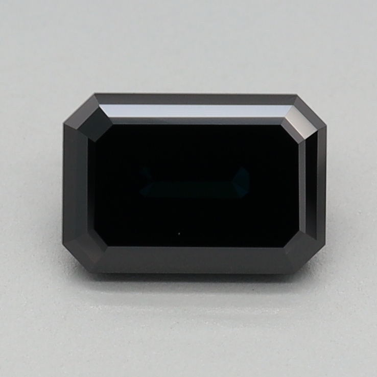 0.71 carat Fancy Black Emerald Cut lab grown diamond, VVS2, IGI certified