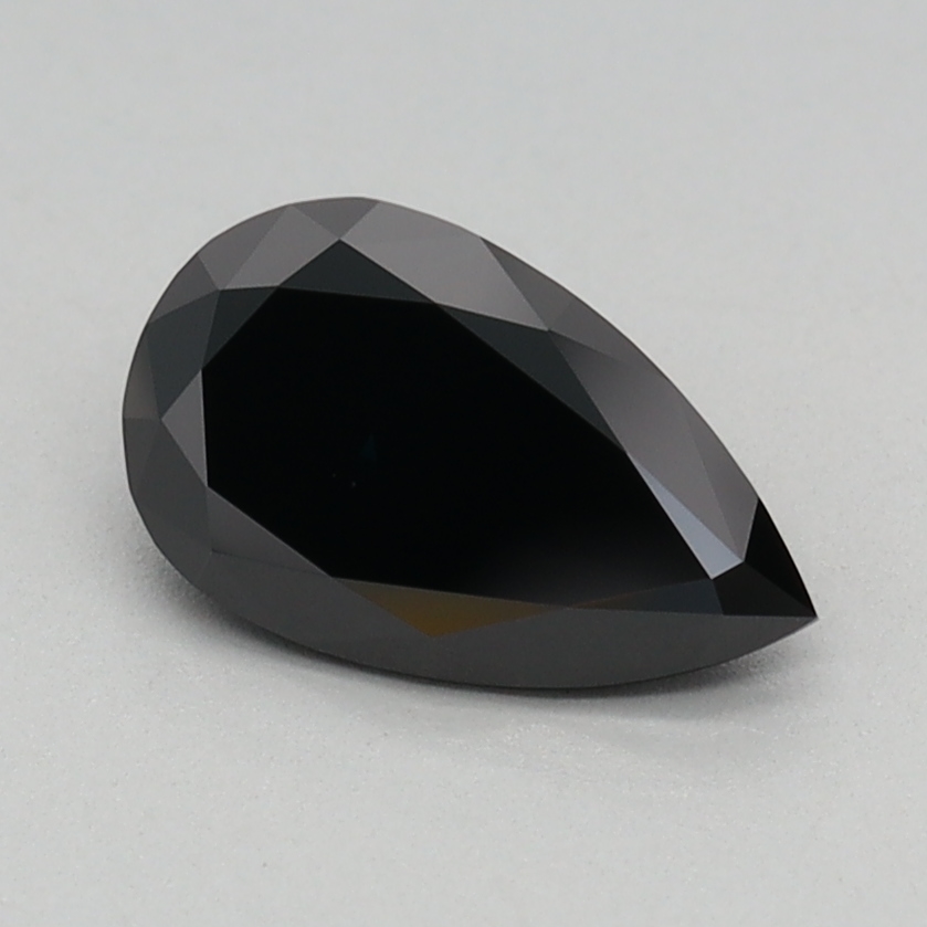 0.67 carat Fancy Black Pear lab grown diamond, VVS2, IGI certified