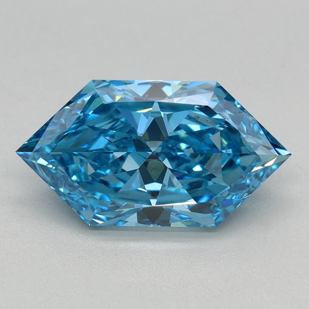 1.53 carat Fancy Vivid Blue Hexagon Brilliant lab grown diamond, VS1, IGI certified