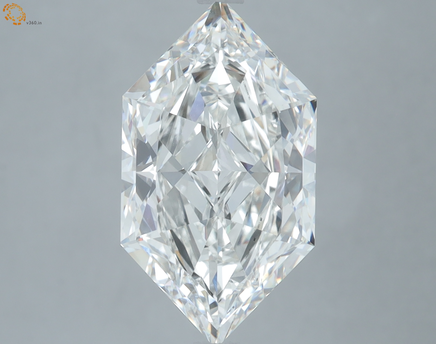 5.05 carat Hexagon Brilliant lab grown diamond, F VVS2, IGI certified