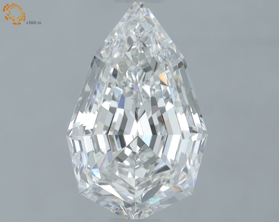 1.01 carat Pear Step Cut lab grown diamond, F VS2, IGI certified
