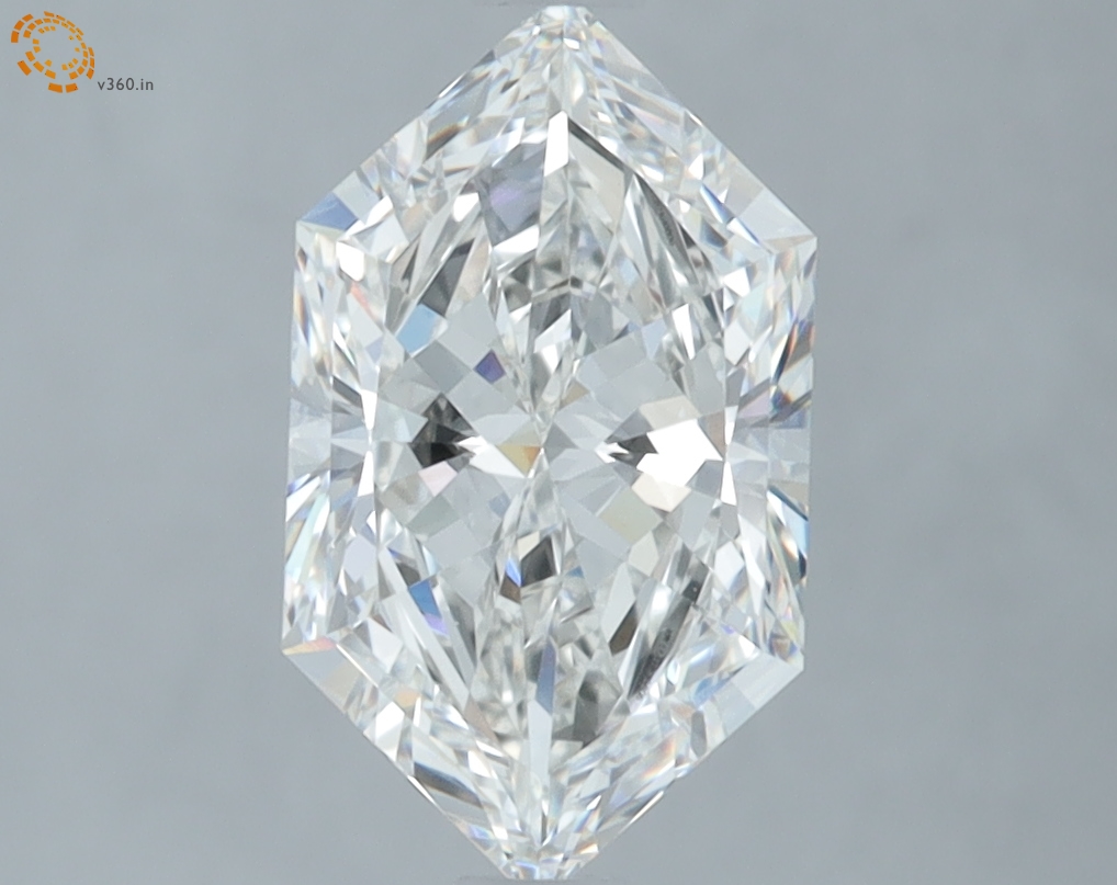 2.07 carat Hexagon Brilliant lab grown diamond, F VVS2, IGI certified